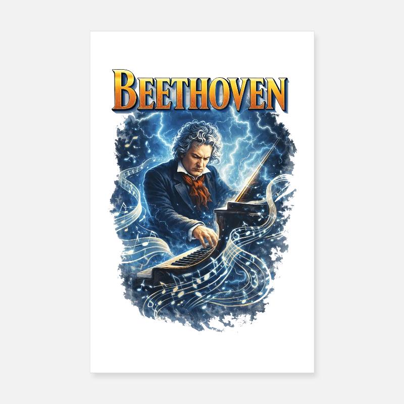 Beethoven Kraft: Electrifying Piano Poster 8" x 12" (20x30 cm)