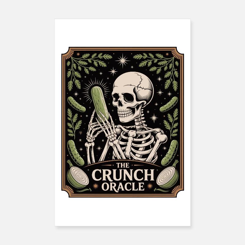 Le croquant squelette d’oracle avec humour concombre Poster 20 x 30 cm