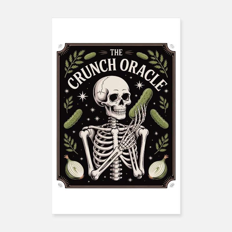 Le croquant Oracle Squelette Et Concombres Humour Poster 20 x 30 cm