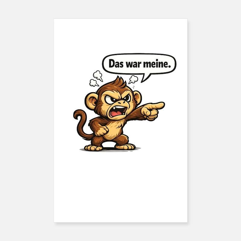 Humour de singe, cadeau de proverbe drôle Poster 20 x 30 cm