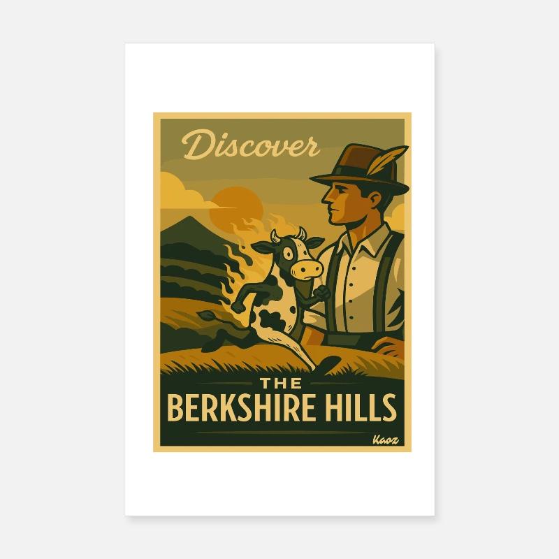 Découvrez l’affiche rétro de Berkshire Hills Poster 20 x 30 cm