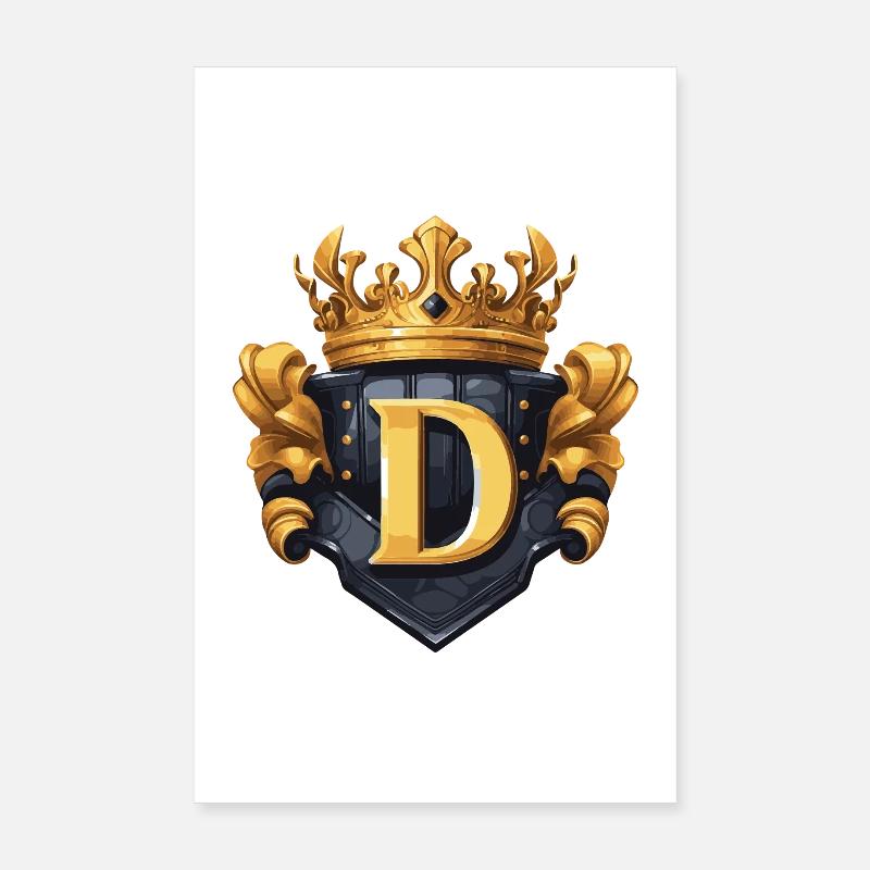 D Buchstabe Name Krone Poster 20x30 cm