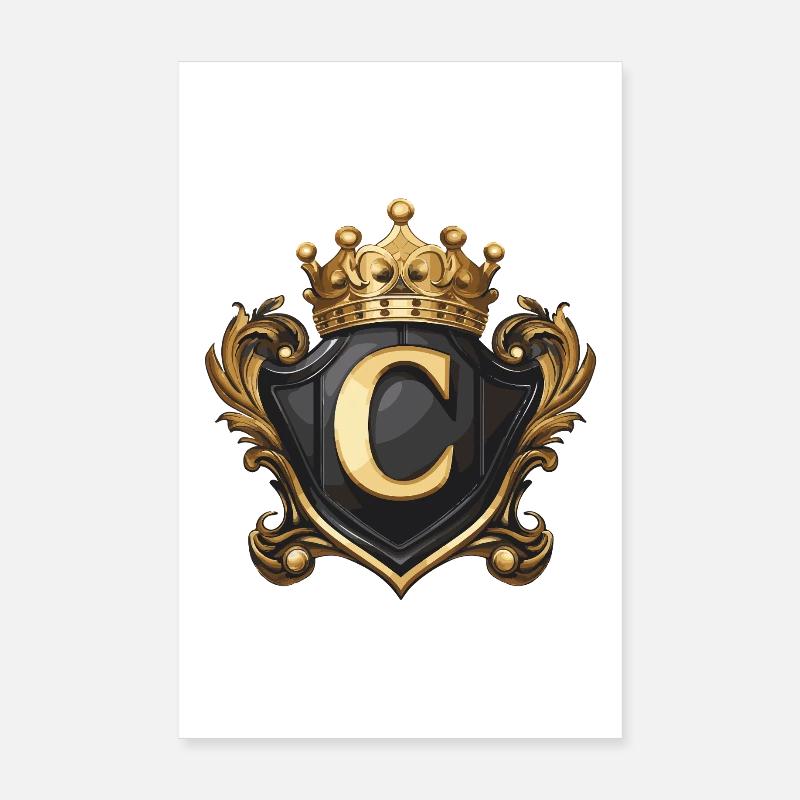 C Letter Name Crown Poster 8" x 12" (20x30 cm)