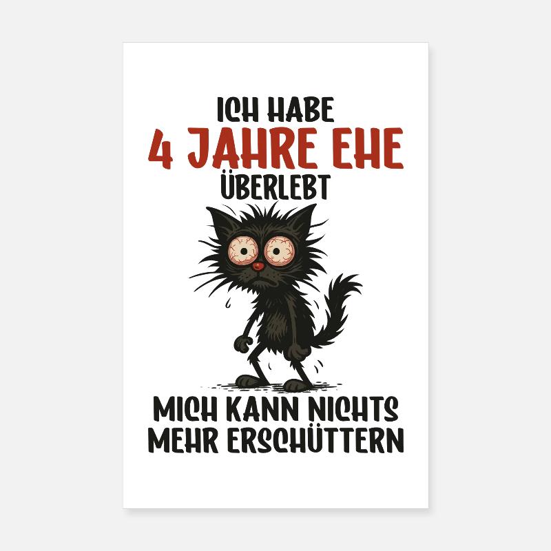4e anniversaire de mariage, 4 ans de mariage, 4 ans de mariage Poster 20 x 30 cm