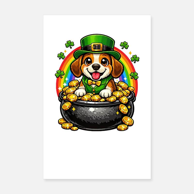 Beagle Leprechaun Jour de la Saint-Patrick Poster 20 x 30 cm