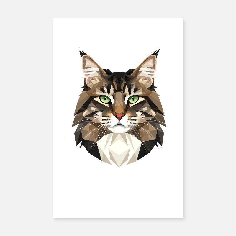 Cat Norwegian Forest Cat Norwegian Forest Cats Poster 8" x 12" (20x30 cm)