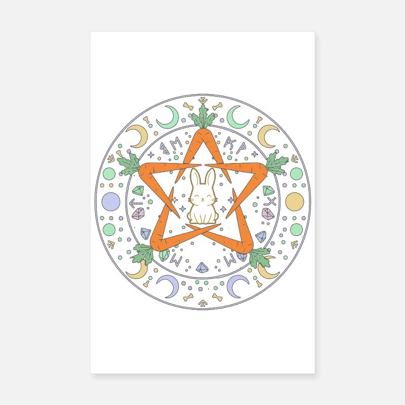 Pentagramme Carrot Bunny Occult Easter Poster 20 x 30 cm