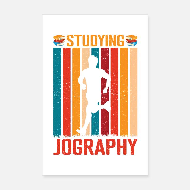 Running Run Studying Jography Marathon Runner Poster 8" x 12" (20x30 cm)