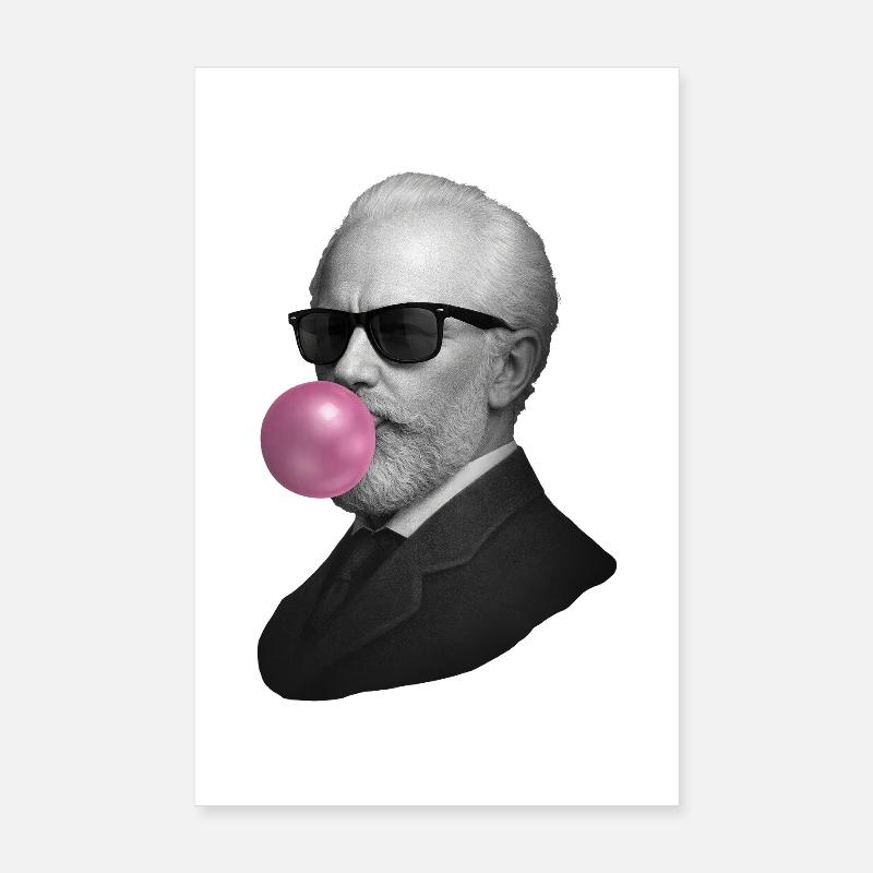 Rétro Gentleman avec du chewing-gum Poster 20 x 30 cm