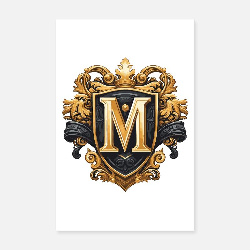 M Buchstabe Name Krone Poster 20x30 cm