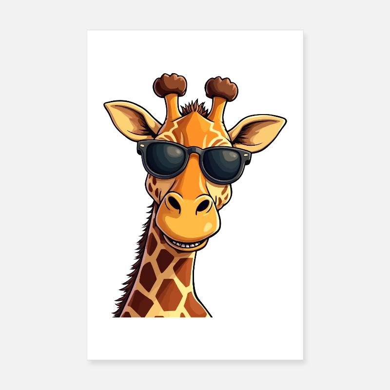 Girafe cool avec lunettes de soleil été Poster 20 x 30 cm