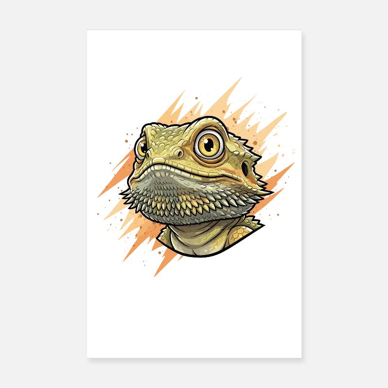 Sunspike Bearded Dragon Head Poster 8" x 12" (20x30 cm)