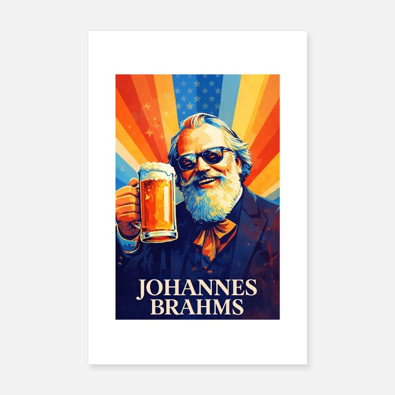 Johannes Brahms Poster 20 x 30 cm