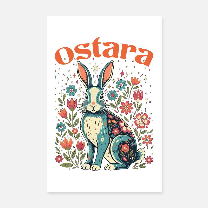 Bénédictions d’Ostara Joyeuses Pâques Ostara Poster 20 x 30 cm