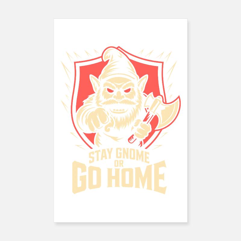Evil Gnome, Dark Gnome, Goth Gnome, Funny Gnome Poster 8" x 12" (20x30 cm)