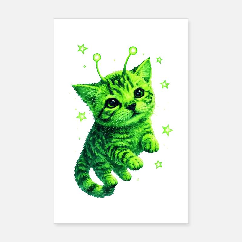 Alien Cat Poster 20 x 30 cm