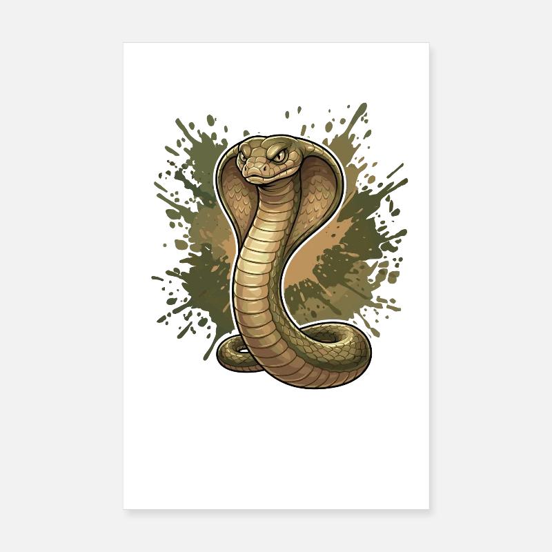 Cobra en look éclaboussé Poster 20 x 30 cm