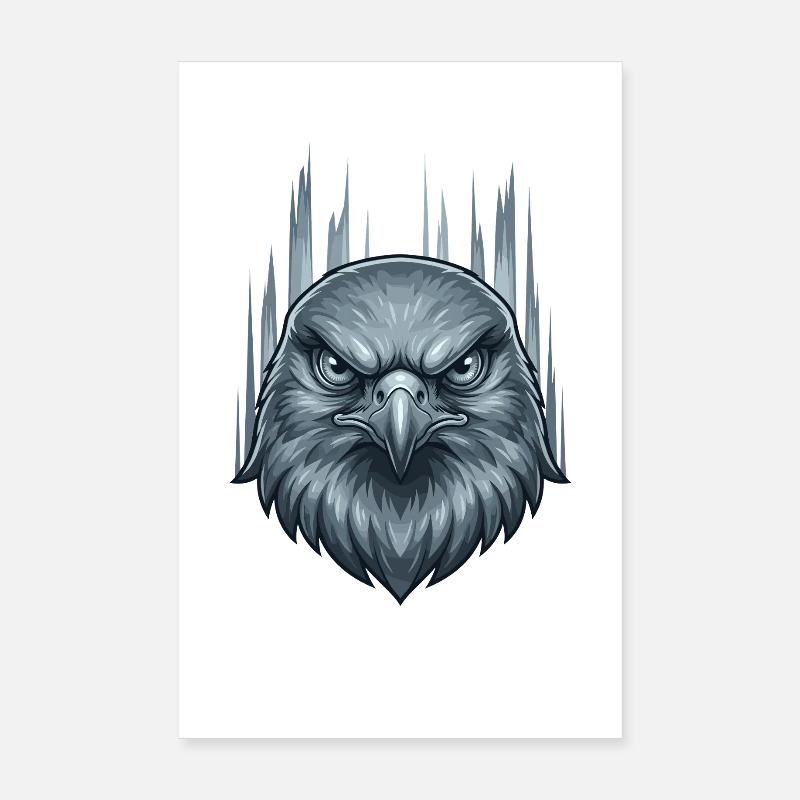 Tempête glacée Tête d’aigle Poster 20 x 30 cm