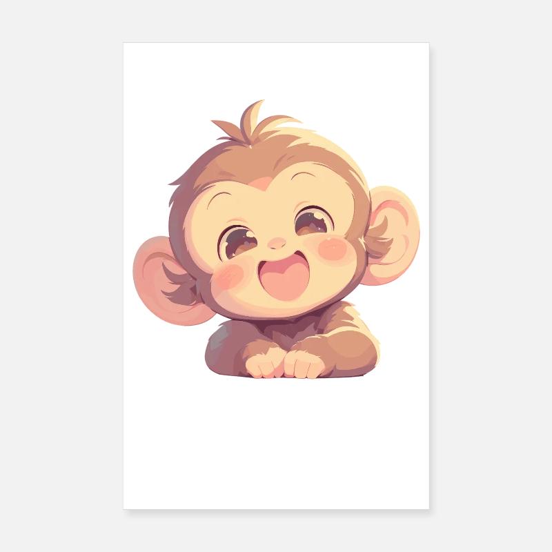 Macaque Macaque Poster 8" x 12" (20x30 cm)