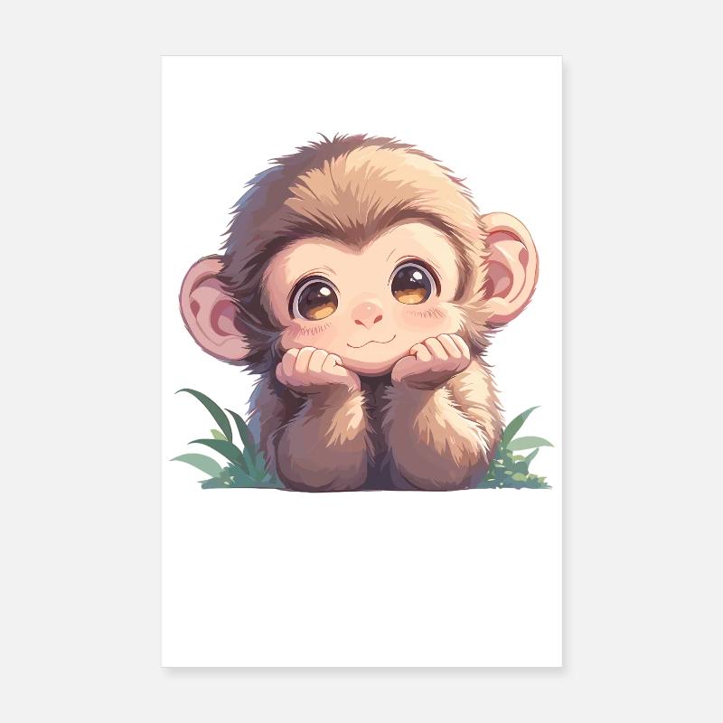 Macaque Macaque Poster 8" x 12" (20x30 cm)