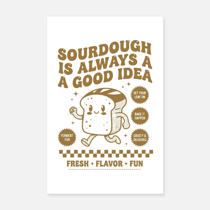 Sourdough Bread Baking Starter Era Poster 8" x 12" (20x30 cm)