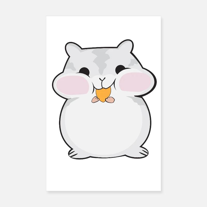 Dessin animé de hamster dodu mignon Poster 20 x 30 cm