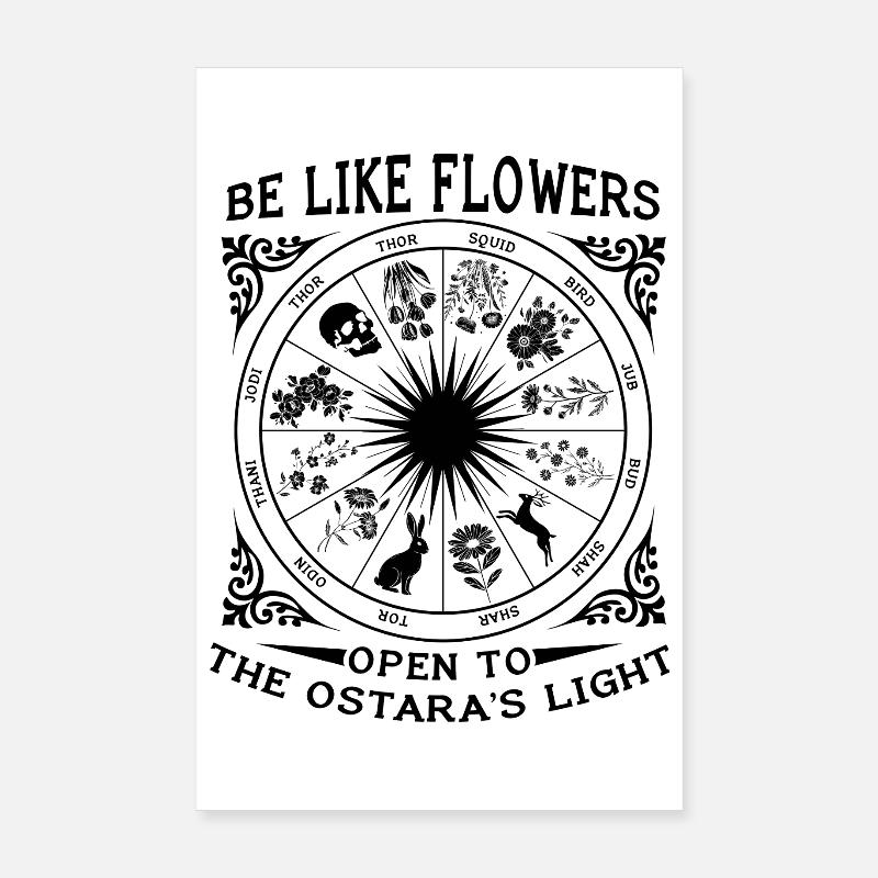 Be Like Flowers Happy Easter Ostara Light Poster 20x30 cm