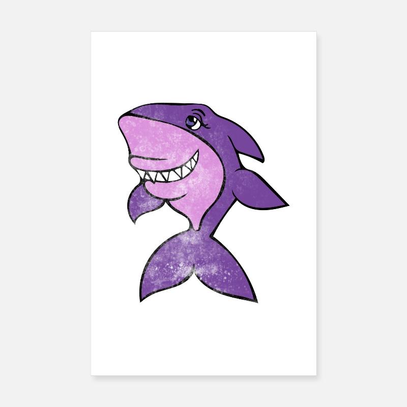 Sourire vif de requin violet Poster 20 x 30 cm