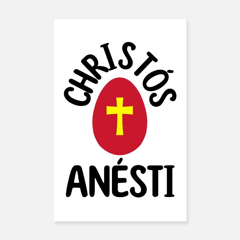 Christos Anesti Œufs de Pâques grecs orthodoxes Poster 20 x 30 cm