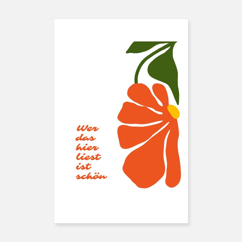 Wer das liest ist schön - Poster 20x30 cm - Weiß