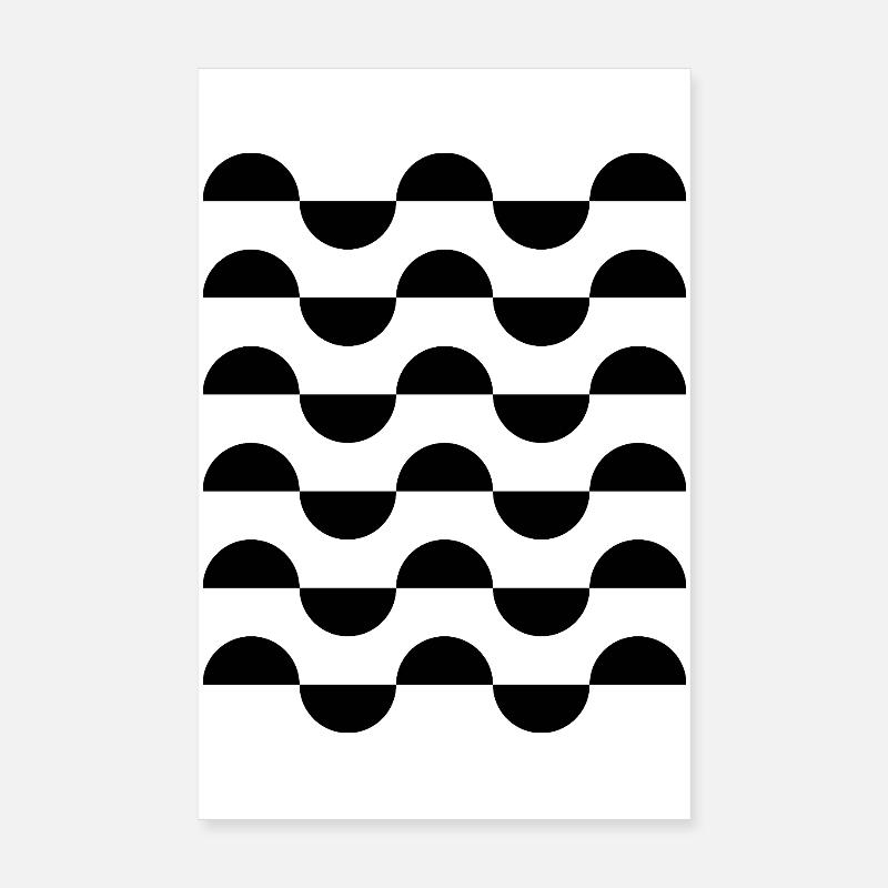 geometric wavy circles pattern design Poster 8" x 12" (20x30 cm)