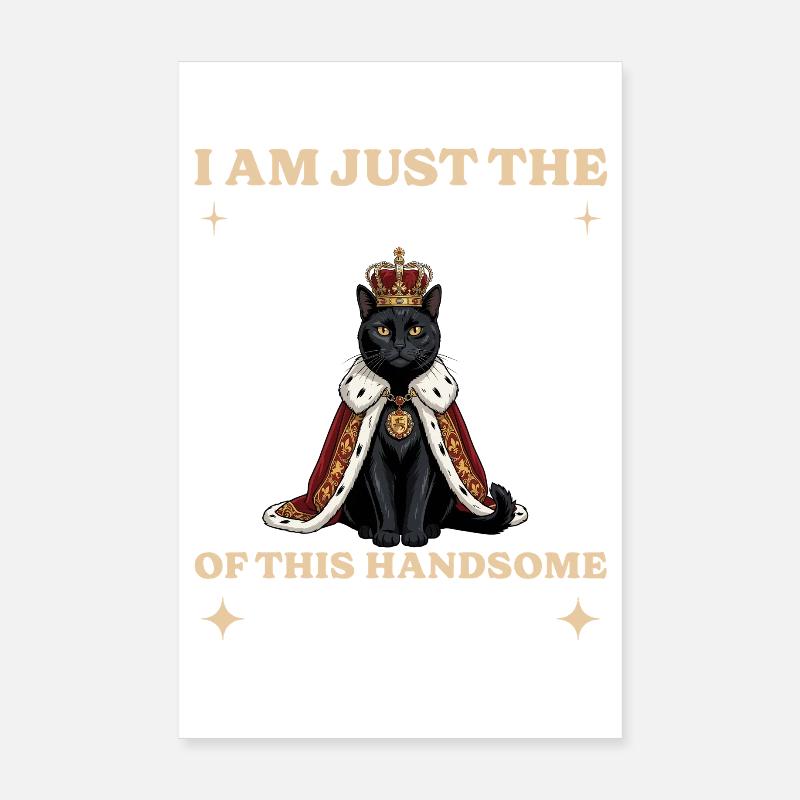 Roi Chat Noir Propriétaire de Chat Serviteur Poster 20 x 30 cm