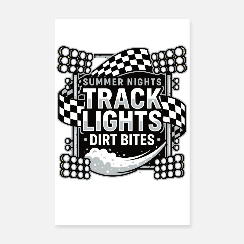 Summer Nights Track Lights Dirt Bites Poster 8" x 12" (20x30 cm)