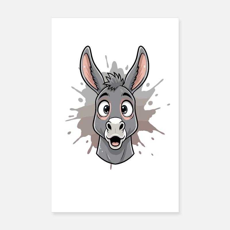 Âne de dessin animé dans Spritz Splash Poster 20 x 30 cm