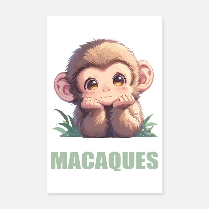 Macaque Macaque Poster 20 x 30 cm