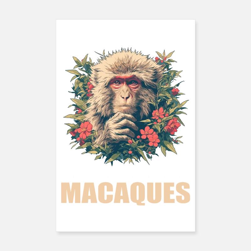 Macaque Macaque Poster 20 x 30 cm