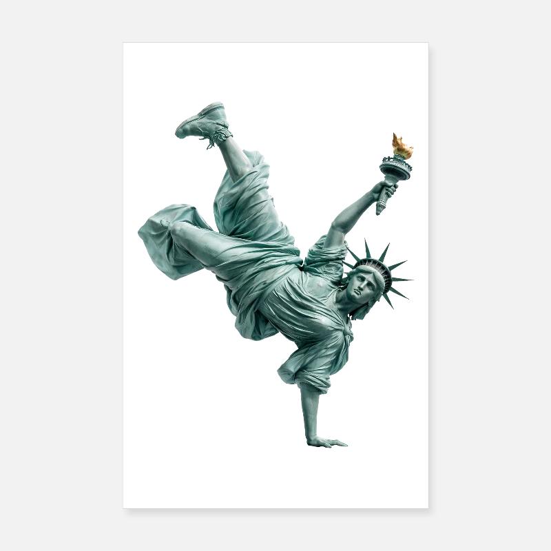 Freiheitsstatue Breakdancing Poster 20x30 cm