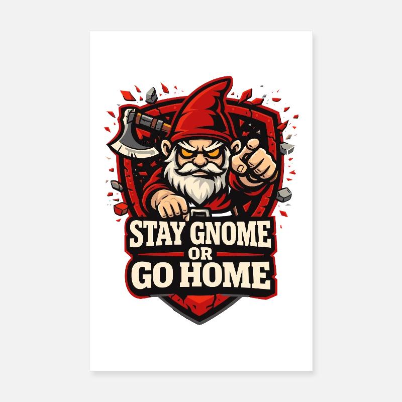 Böser Gnom, Dunkler Gnom, Goth-gnom, Lustiger Gnom Poster 20x30 cm