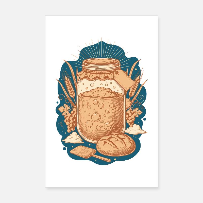 Sauerteigbrot Backbäcker Sauerteigstarter Poster 20x30 cm
