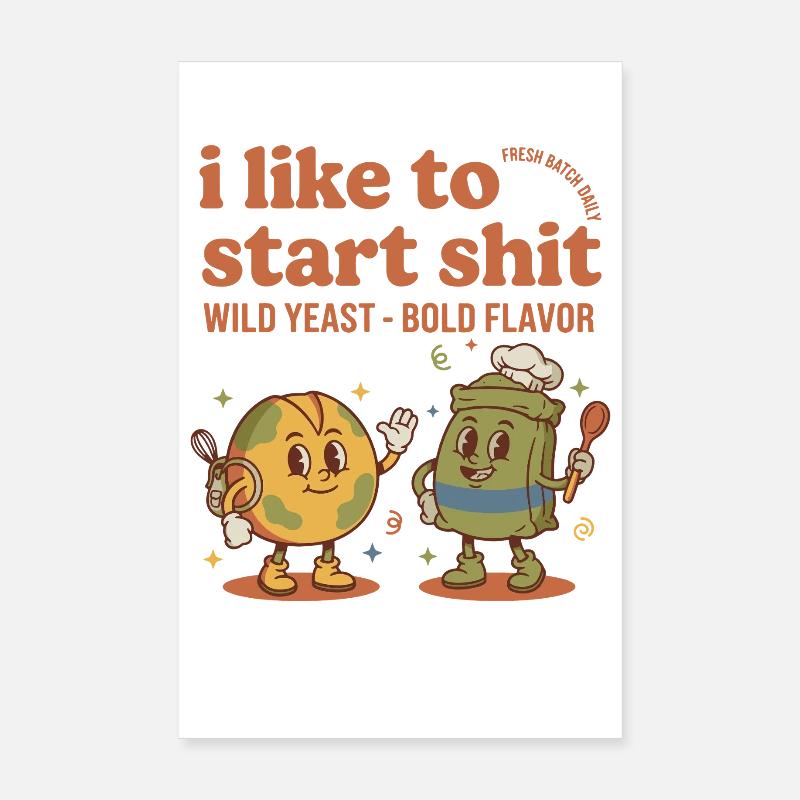 Sourdough Starter Jar Era Bread Baking Baker Poster 8" x 12" (20x30 cm)