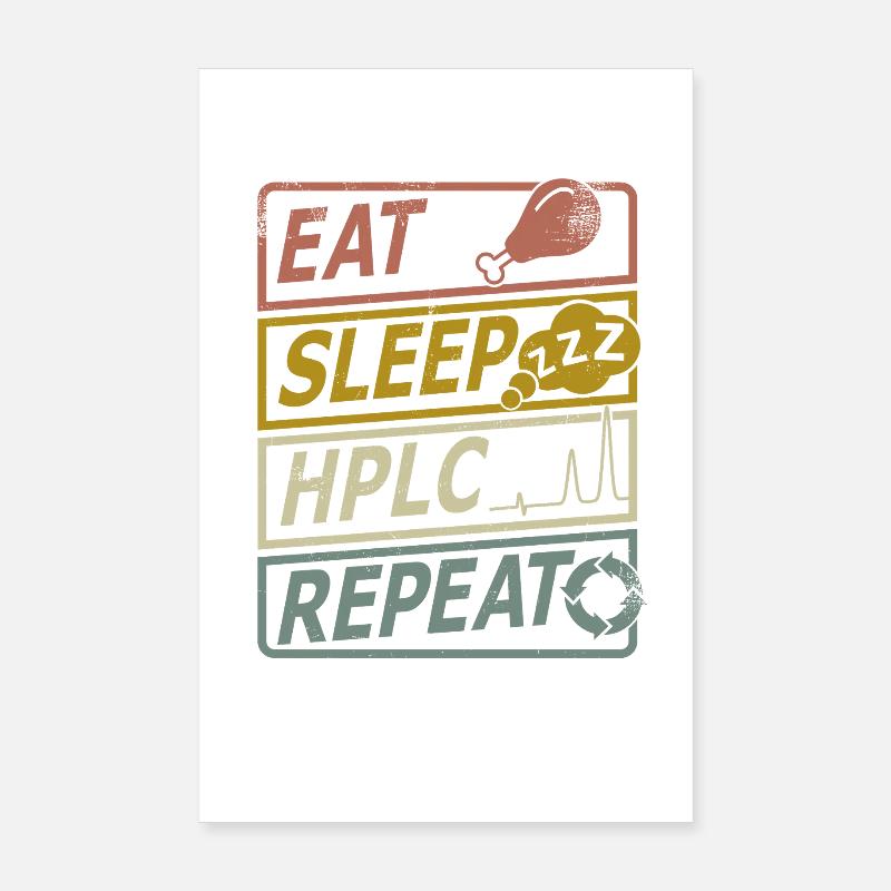 HPLC Performance Chromatography Retro Sleep Repeat Poster 20x30 cm