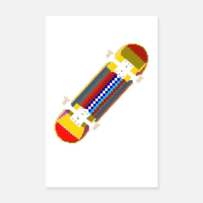 Skateboard Pixel Graphic Poster 8" x 12" (20x30 cm)
