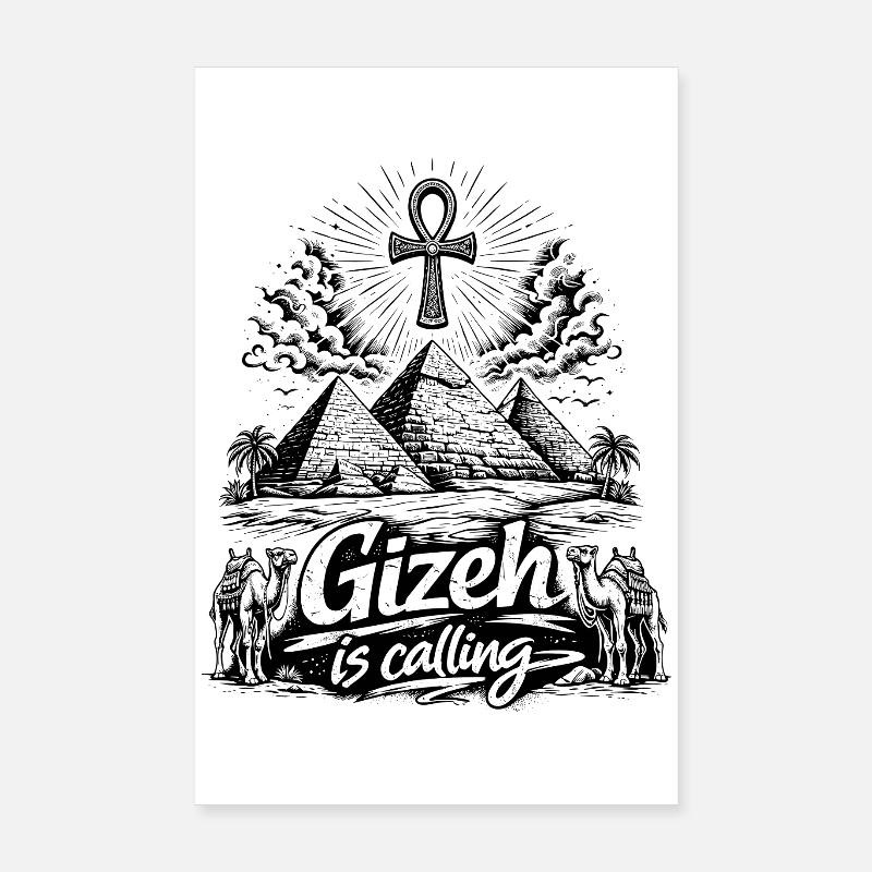 Gizeh appelle le voyage des pyramides d’Égypte Poster 20 x 30 cm