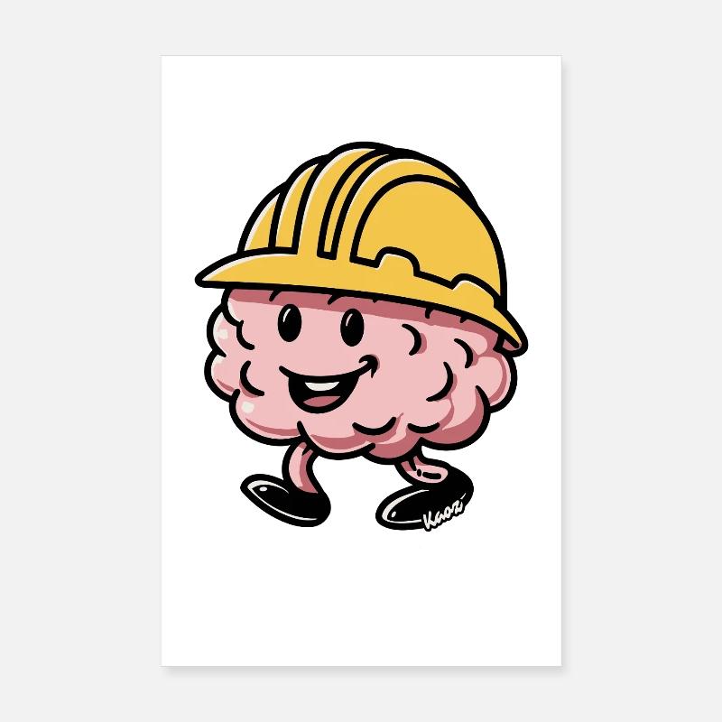 Brain Builder Hard Hat Poster 8" x 12" (20x30 cm)
