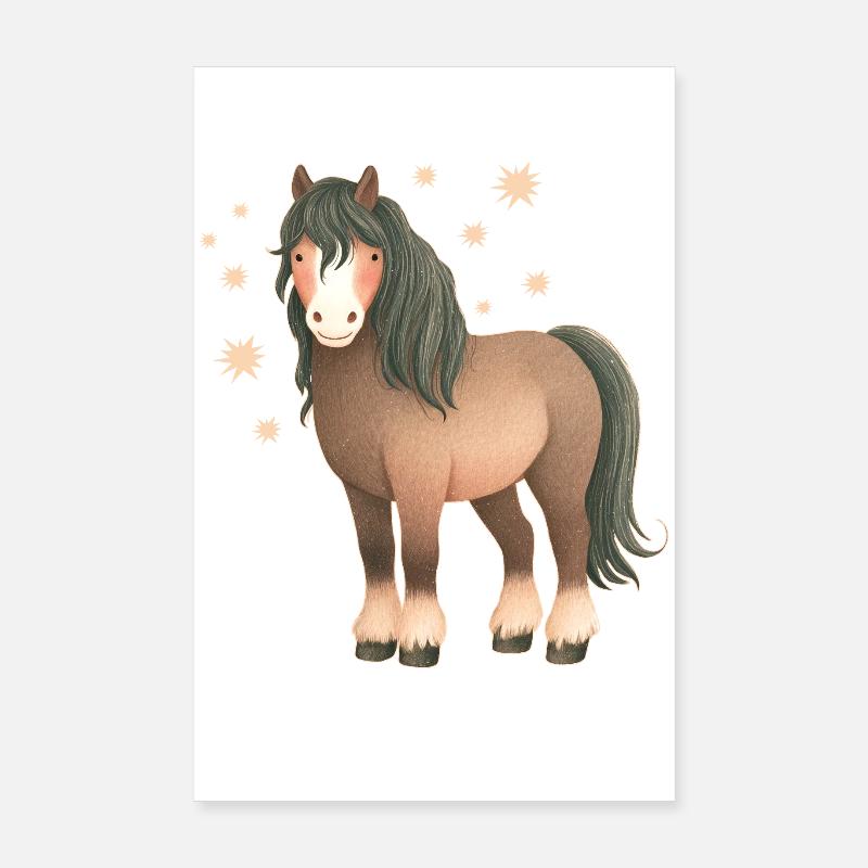 Pferd mit Sternen Poster 20x30 cm