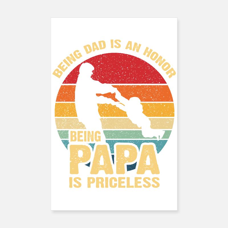 Papa Pride Sunset Retro - Poster 8" x 12" (20x30 cm) - white