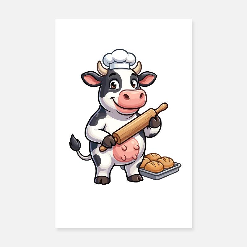 Maître du rouleau de pâte à vache Poster 20 x 30 cm