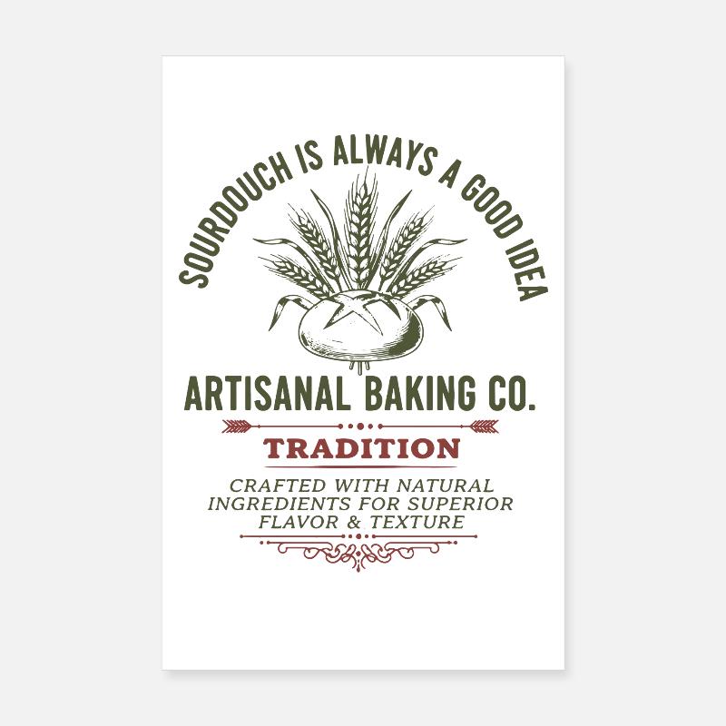 Sourdough Bread Baking Baker Bread Making Local Poster 8" x 12" (20x30 cm)