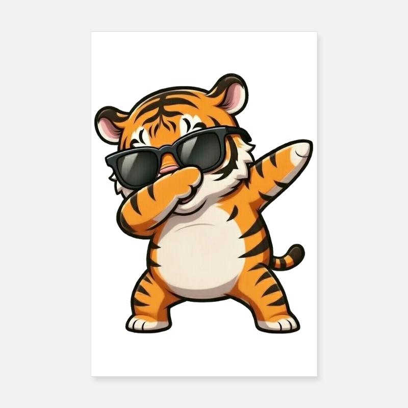 Dabbing Tiger Poster 20x30 cm