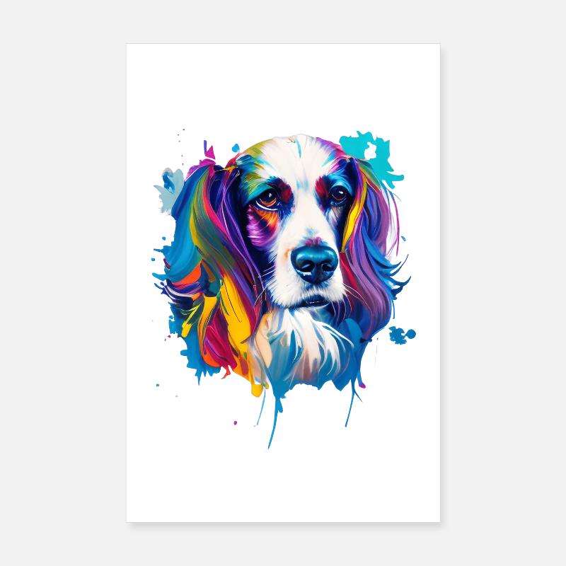 Cocker Spaniel, chien coloré Portrait pop art Poster 20 x 30 cm
